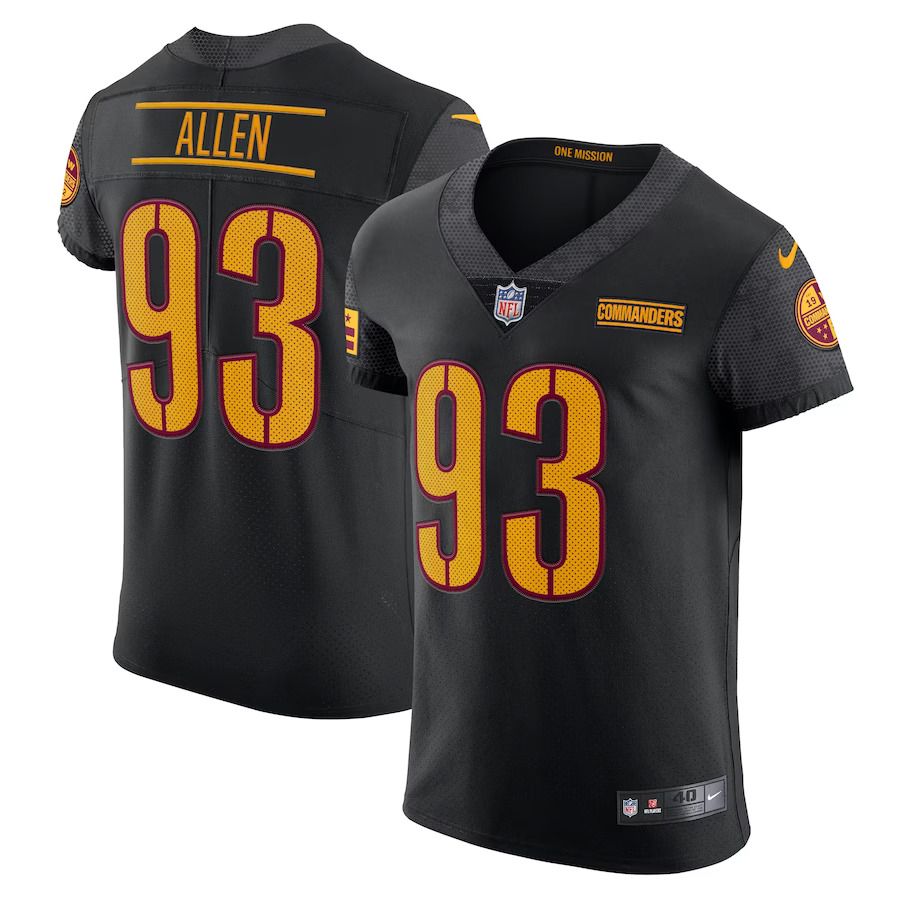 Men Washington Commanders 93 Jonathan Allen Nike Black Alternate Vapor Elite NFL Jersey